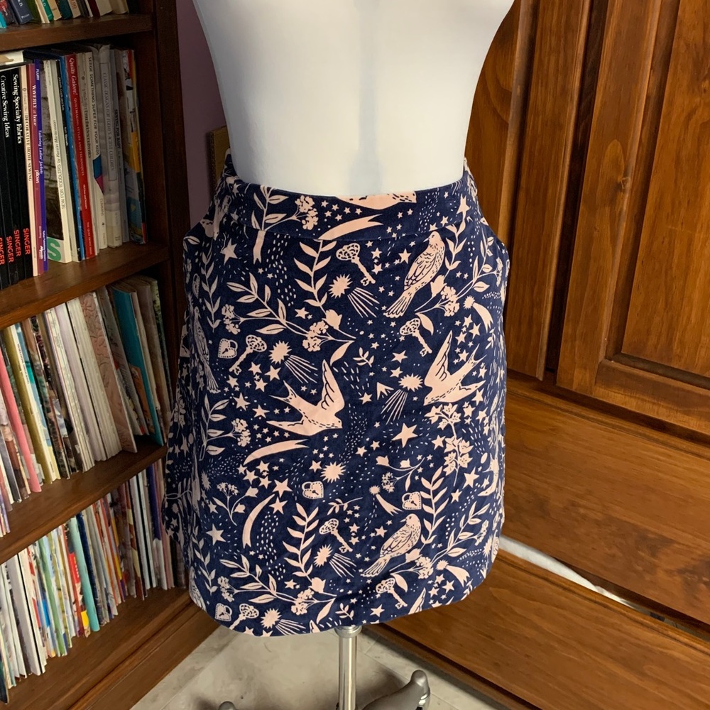 Boden Blue Velvet Skirt